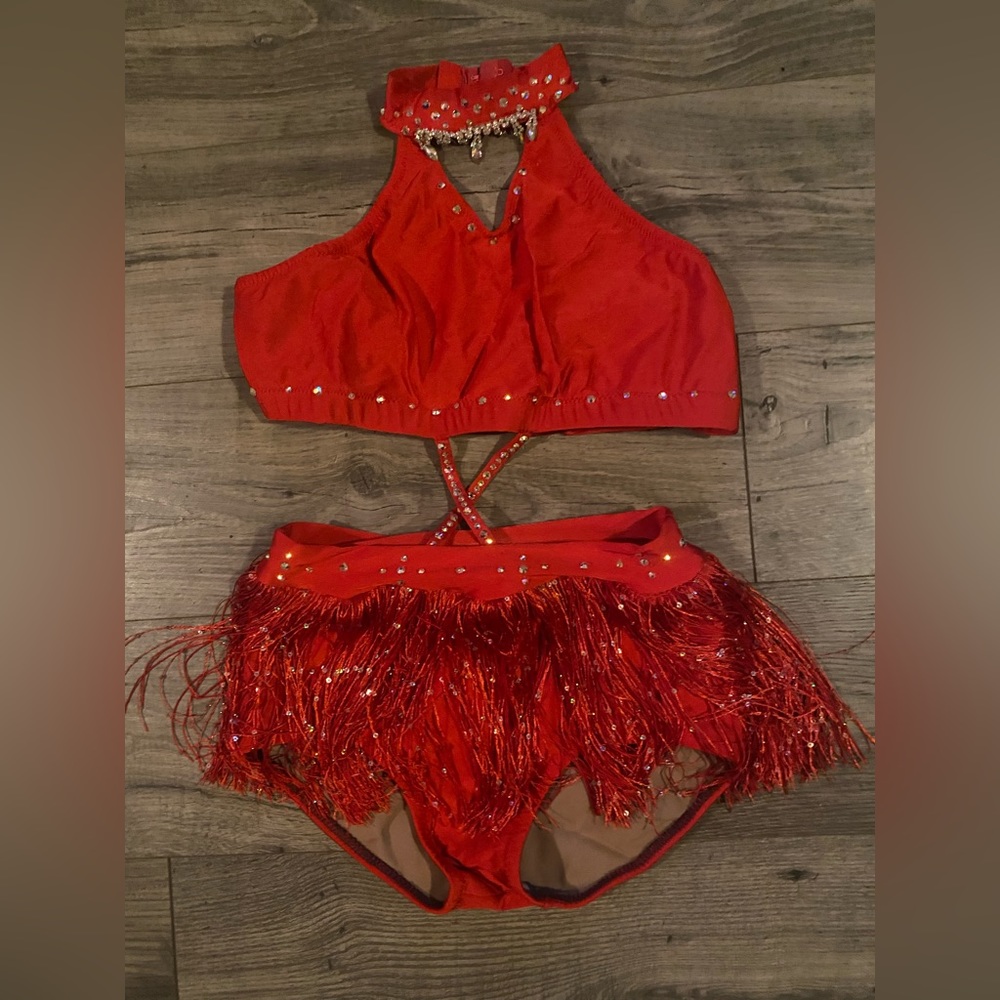 Sparkly red dance costume